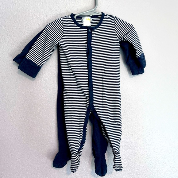 Bloomie’s Baby Two Zipper Navy Footies - Picture 1 of 5